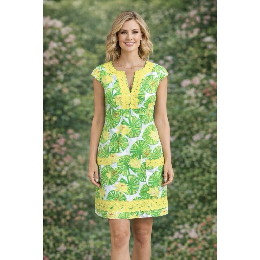 Lilly Pulitzer Tori Hip Hip Hooray‎ Shift Dress in Prep Green Frogs Size 4